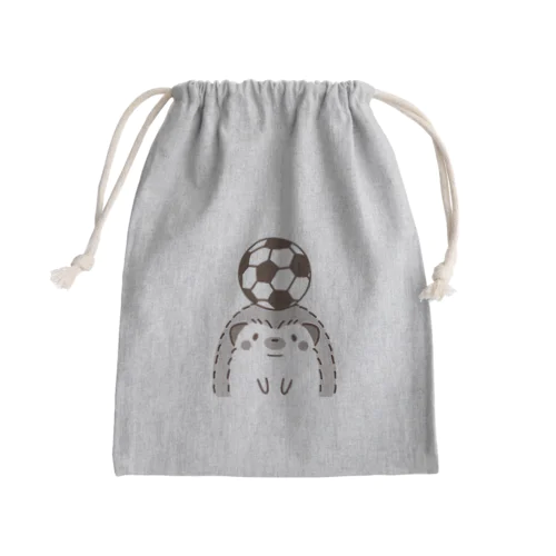 ハリネズミとサッカー Mini Drawstring Bag