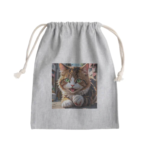 何かしようとしてる猫 Mini Drawstring Bag