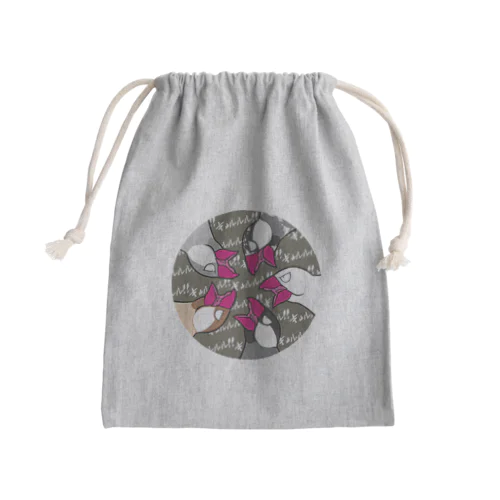 怒れる五羽の文鳥！！ Mini Drawstring Bag