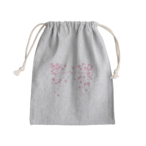 HAPPY BLOOMING Mini Drawstring Bag