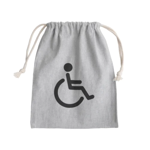 車椅子マーク（黒） Mini Drawstring Bag