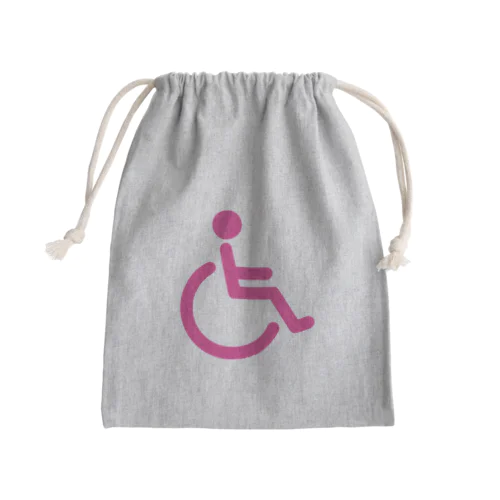 車椅子マーク（ピンク） Mini Drawstring Bag