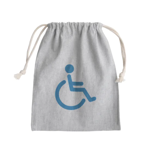 車椅子マーク（青） Mini Drawstring Bag