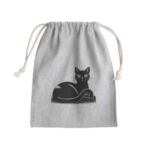 黒猫の誘惑 Mini Drawstring Bag