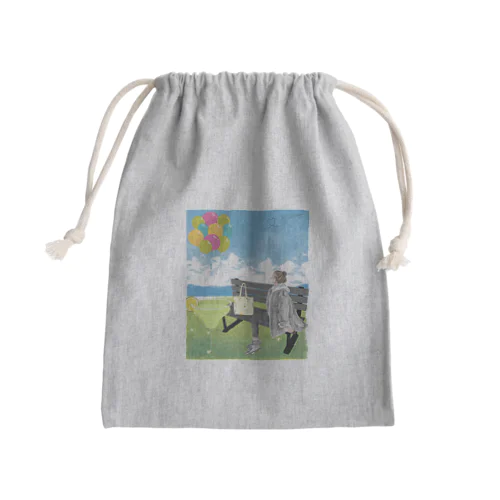 お散歩と酒と女の子 Mini Drawstring Bag