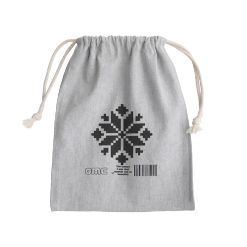 雪のドット結晶 Mini Drawstring Bag