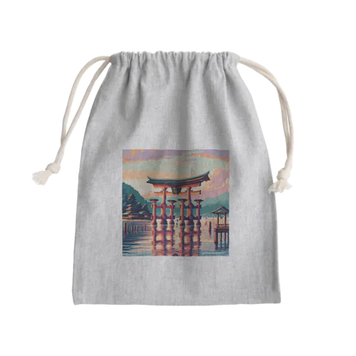 厳島神社（pixel art） Mini Drawstring Bag