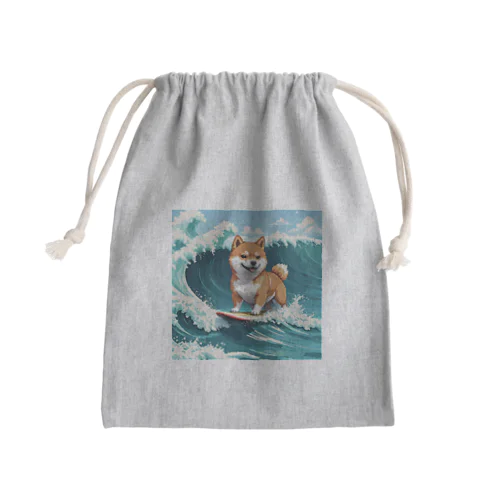 波乗り柴犬 Mini Drawstring Bag