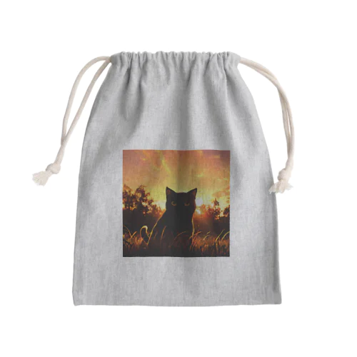 夕焼けと猫001 Mini Drawstring Bag