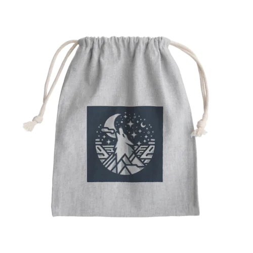 月と狼 Mini Drawstring Bag