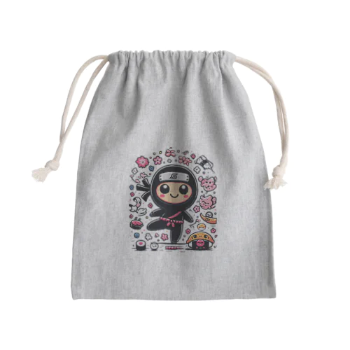 ゆるキャラ黒忍者 Mini Drawstring Bag