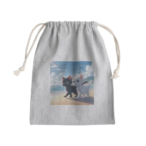 お散歩猫シリーズ Mini Drawstring Bag