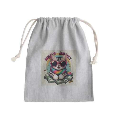 財布にゃんこ Mini Drawstring Bag