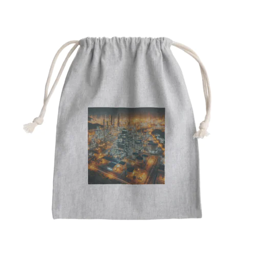 工場夜景の光 Mini Drawstring Bag