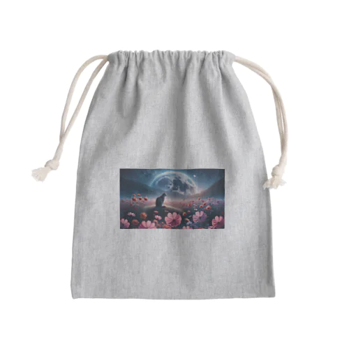 コスモスと猫 Mini Drawstring Bag