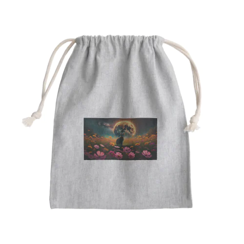 秋の満月 青い目の猫 Mini Drawstring Bag