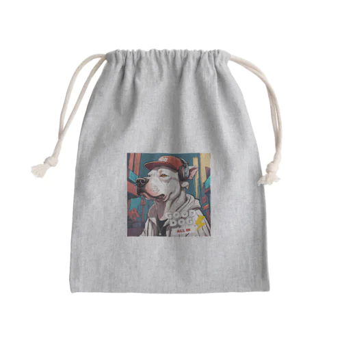 ストリート風の雰囲気が漂う犬のデザインです。 Mini Drawstring Bag