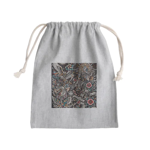 白Tシャツ　バーバーショップイメージ Mini Drawstring Bag