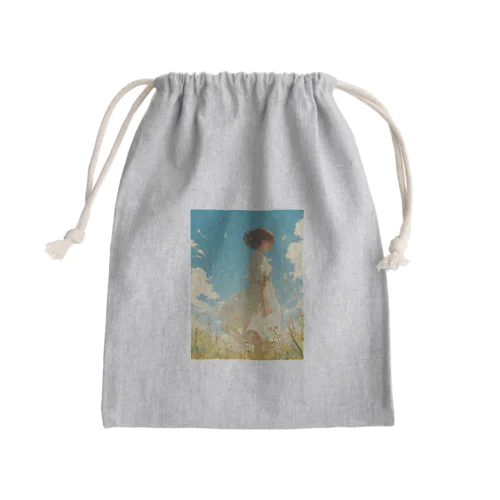 そよ風の中にいる女性　なでしこ1478 Mini Drawstring Bag