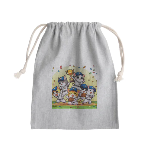 ニャンコチームの勝利 Mini Drawstring Bag