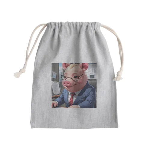 会社のリスク管理を担当するミニブタ Mini Drawstring Bag