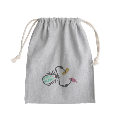 カニムシブルー Mini Drawstring Bag