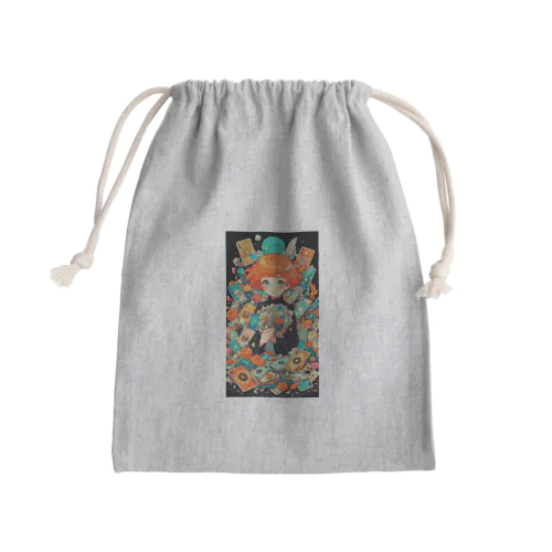 トランプ占いの少女 アメジスト 2846 Mini Drawstring Bag