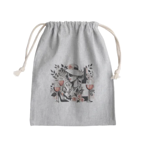 Elegant Wine Evening Mini Drawstring Bag