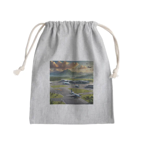 お洒落な常夏の空港風景 Mini Drawstring Bag