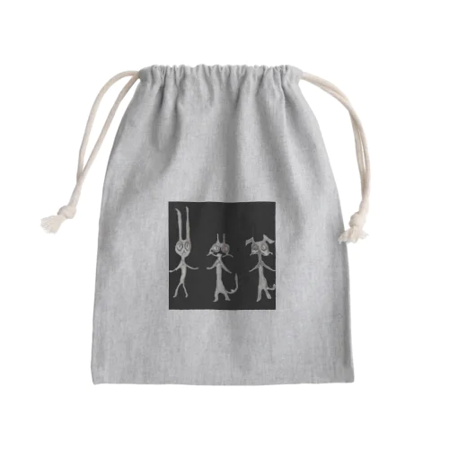 ひょろひょろ3匹 Mini Drawstring Bag