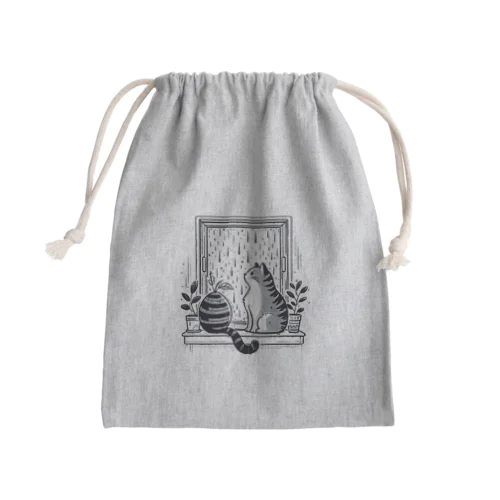 猫 Mini Drawstring Bag