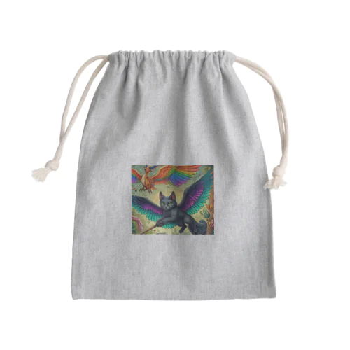 黒猫の魔法使い Mini Drawstring Bag