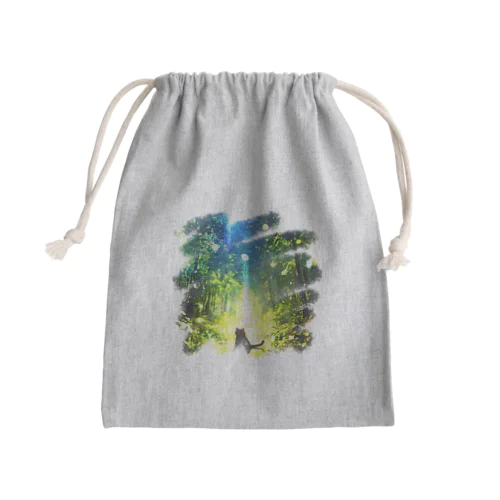 風景_森と猫037 Mini Drawstring Bag