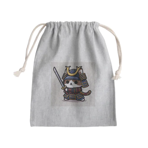 武士にゃんこ Mini Drawstring Bag