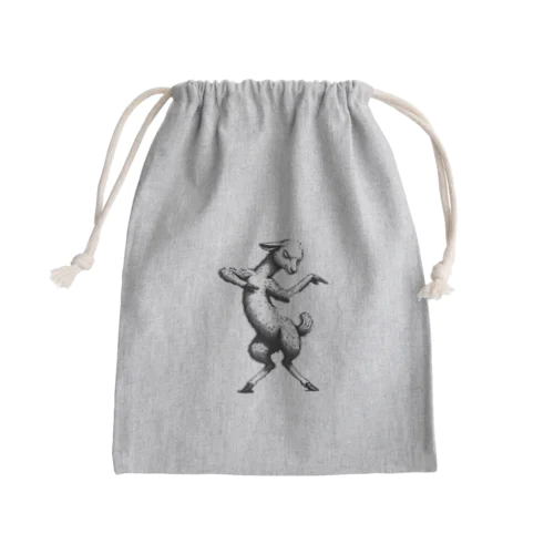 リズム良く踊る可愛らしい羊 Mini Drawstring Bag