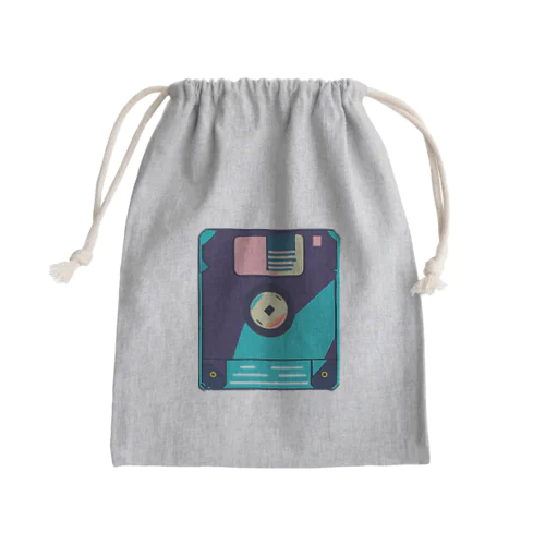 レトロなネオンフロッピー Mini Drawstring Bag