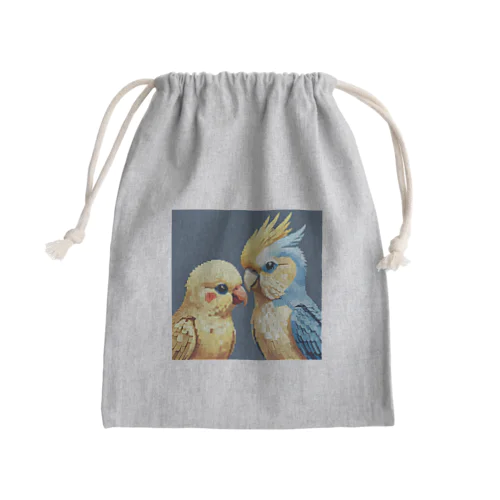 オカメインコとセキセイインコ Mini Drawstring Bag