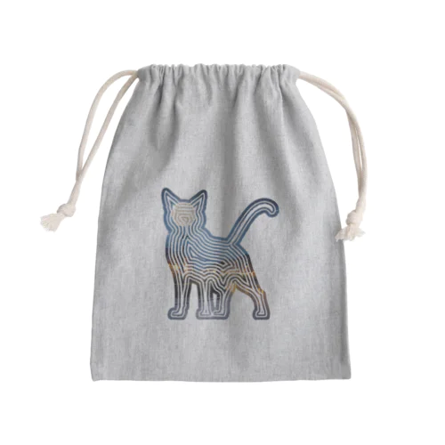 風景_夜景と猫002 Mini Drawstring Bag
