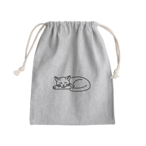 一線寝猫 Mini Drawstring Bag