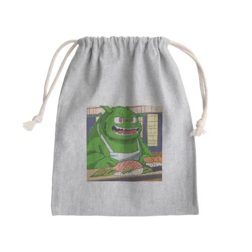 寿司職人を目指す緑の妖怪 Mini Drawstring Bag