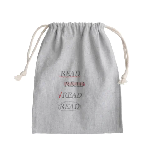 READ READ READ READ Mini Drawstring Bag