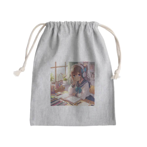 勉強中もリラックス Mini Drawstring Bag