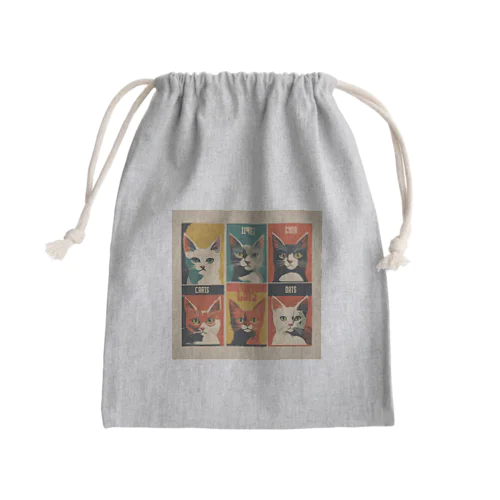 6匹の猫 Mini Drawstring Bag