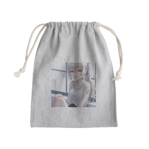 銀髪美少女 Mini Drawstring Bag