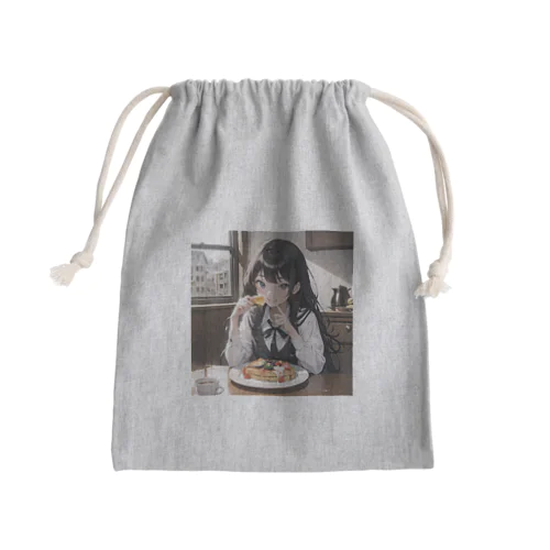 朝食中の女子高生2 Mini Drawstring Bag