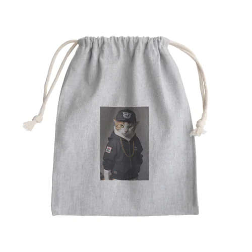 ヒップホップ猫 Mini Drawstring Bag