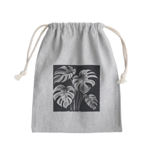 モンステラのデザイングッズ Mini Drawstring Bag