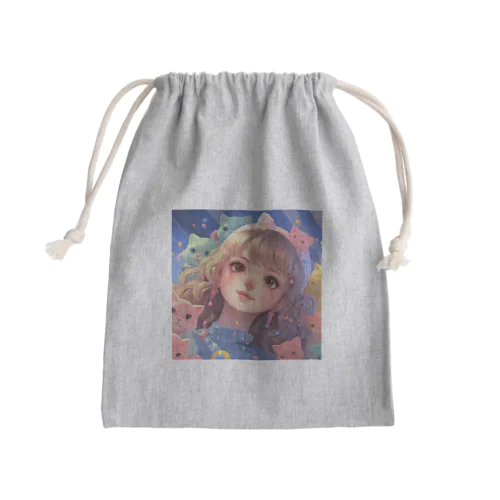 たくさんの猫と女の子 Mini Drawstring Bag