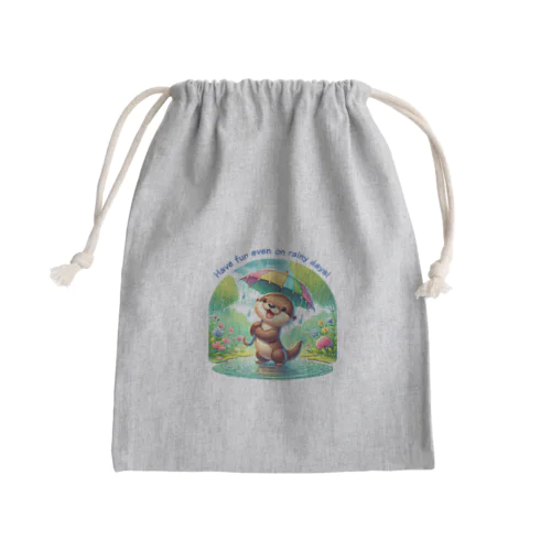 雨の日のお散歩　カワウソくん Mini Drawstring Bag