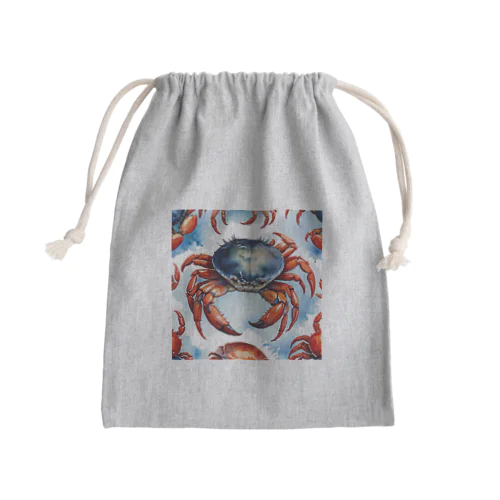 水墨画カニ Mini Drawstring Bag